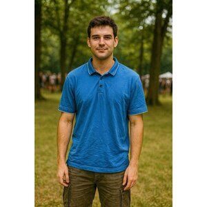 Robert Graham T Shirt Polo Blue Classic Fit 2XL EUC